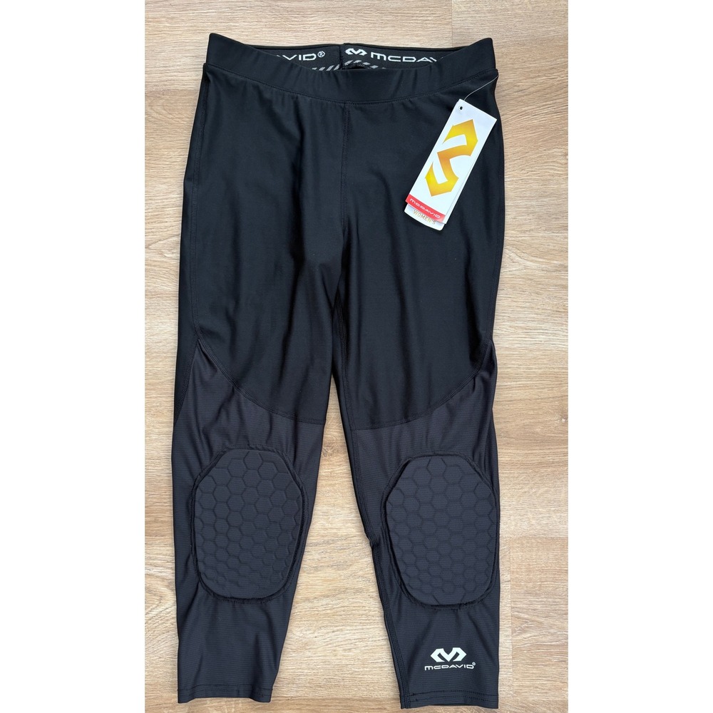 NWT Women's McDavid 3/4 Hex Compression Tights with Knee Pads - Medium -Black